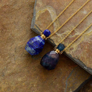 Collar difusor de perfume lapis-lazuli / fluorita