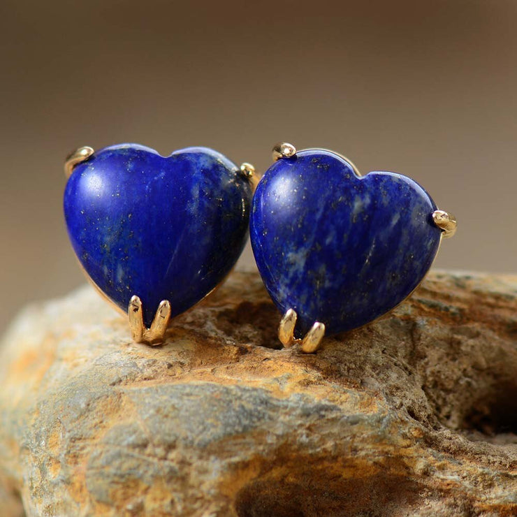 Pendientes de "corazón" en Lapis-Lazuli